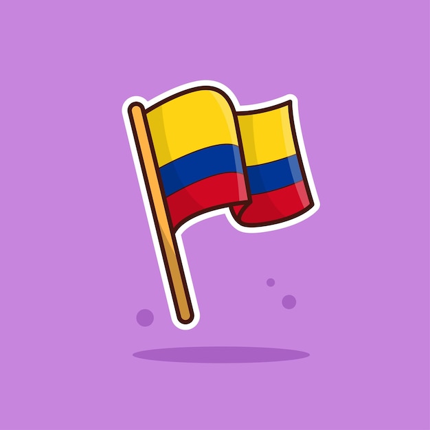 Republiek Colombia Nationale Vlag Cartoon Vectorillustratie