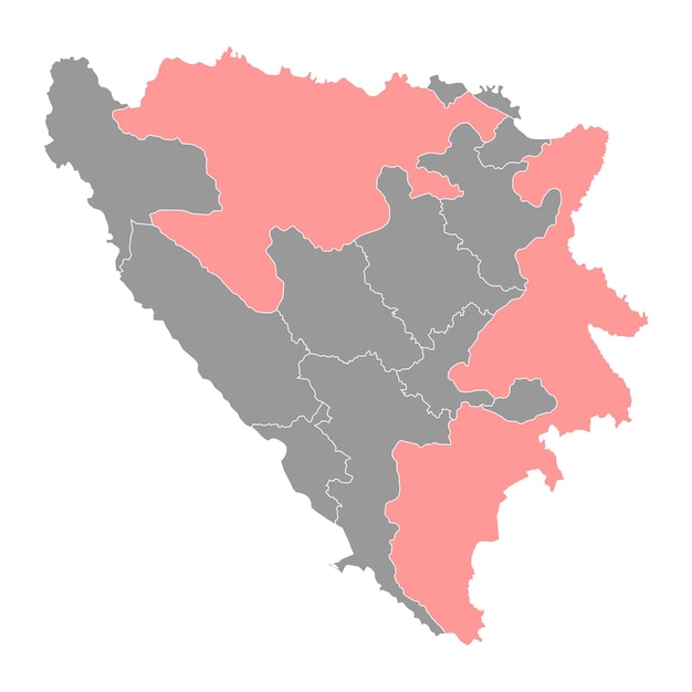 Republika Srpska map administrative district of Federation of Bosnia and Herzegovina Vector illustration