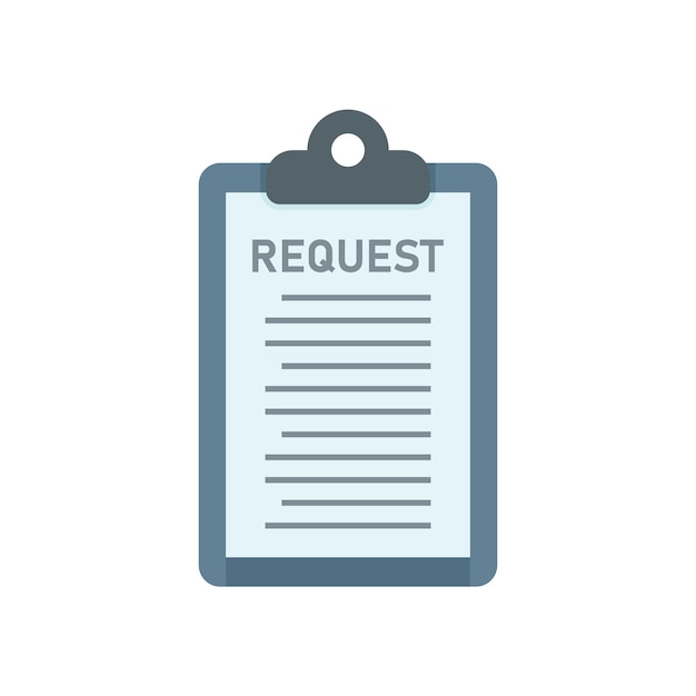 Request clipboard icon flat vector Online form Log mobile isolated