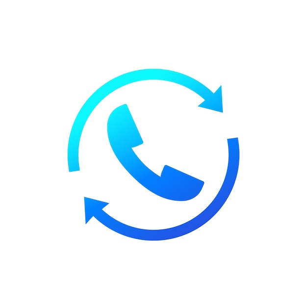 Request phone call callback icon on white