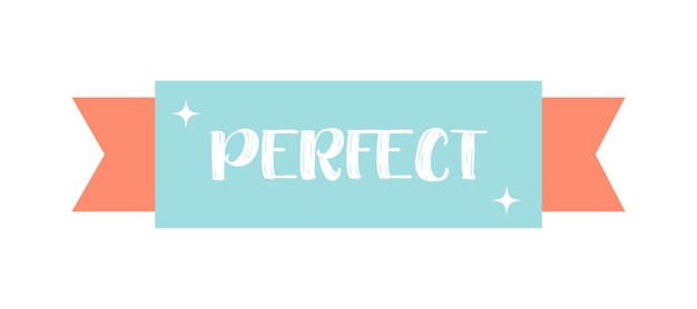 비문 완벽 한 학교 요소 블루 오렌지와 흰색 그림에 고립 된 Rerfect 리본