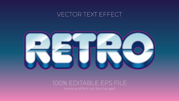 Rerto editable text effect style EPS editable retro vintage text effect