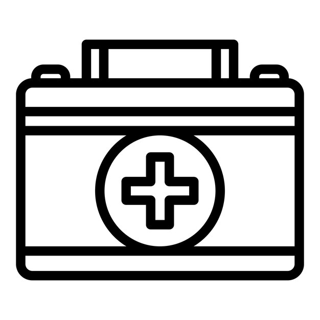 Rescue first aid kit icon Outline rescue first aid kit vector icon for web design isolated on white background