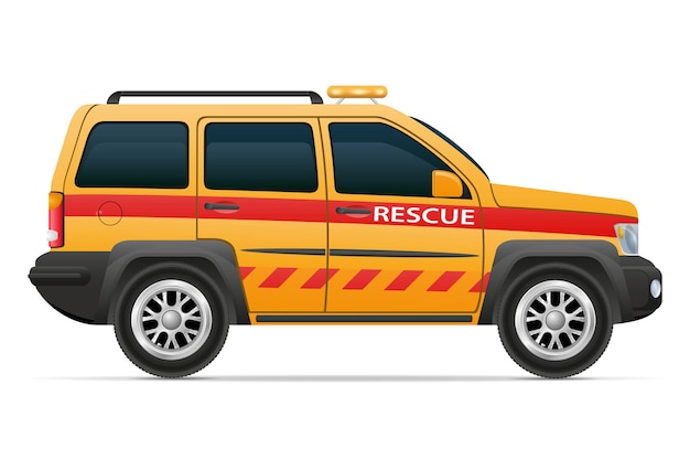 Иллюстрация автомобиля спасателя спасателя изолирована на белом фоне