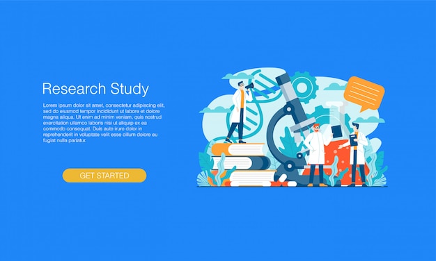 Vector research study lab banner