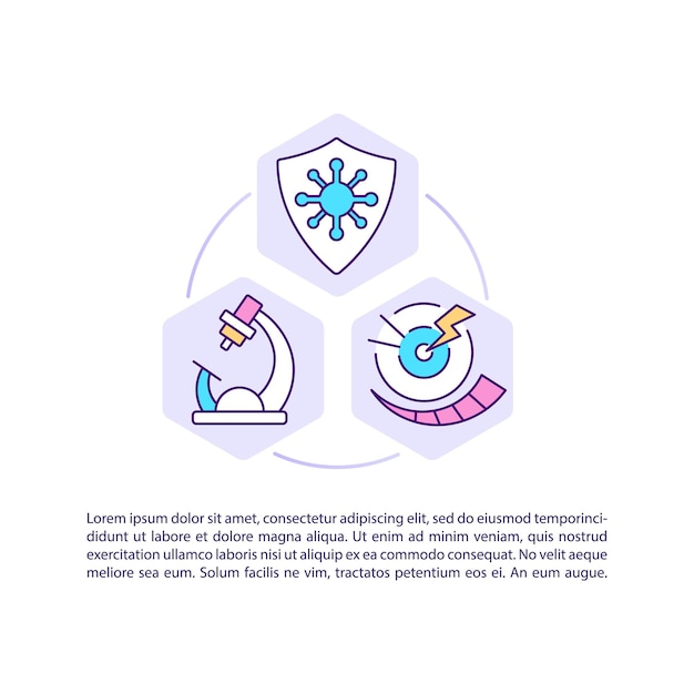 Research and treatment concept icon with text illustration