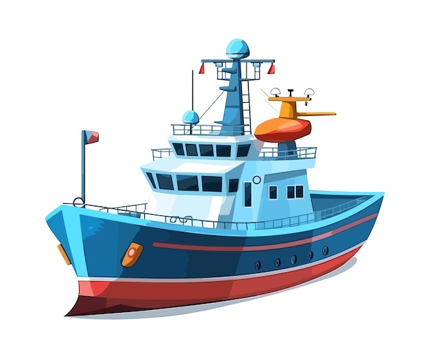 Research Vessel Ship Illustration vector Research Vessel Ship Illustration on white background