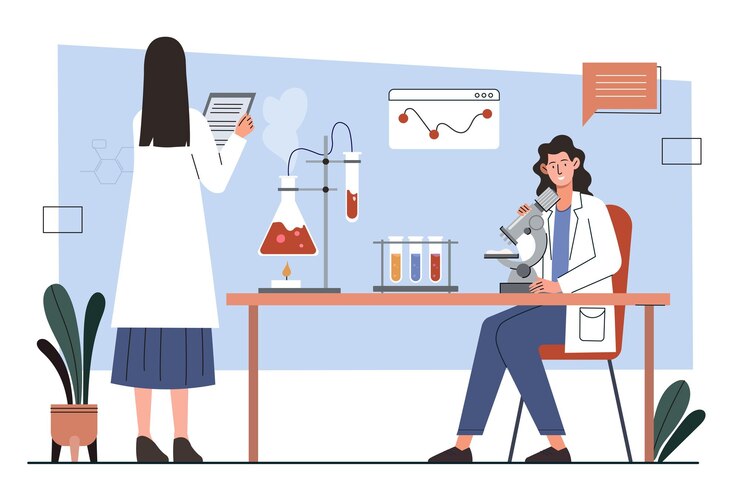 Vector researchers in lab