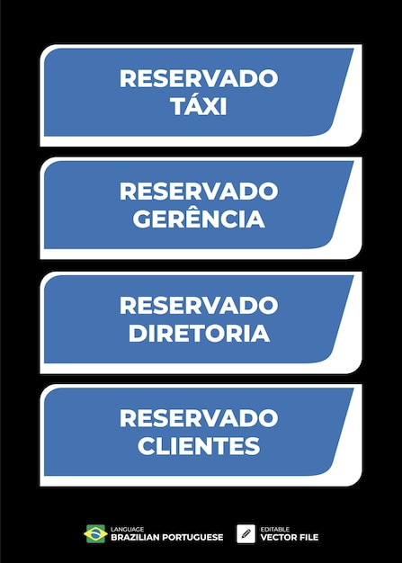 Vector reservation signs