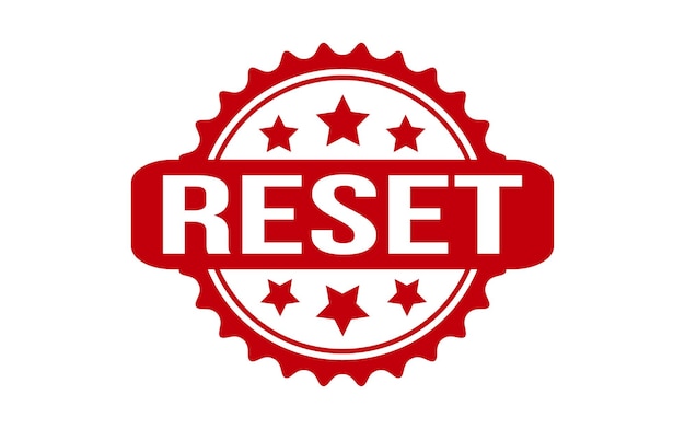 Reset rubber stempel zegel Vector