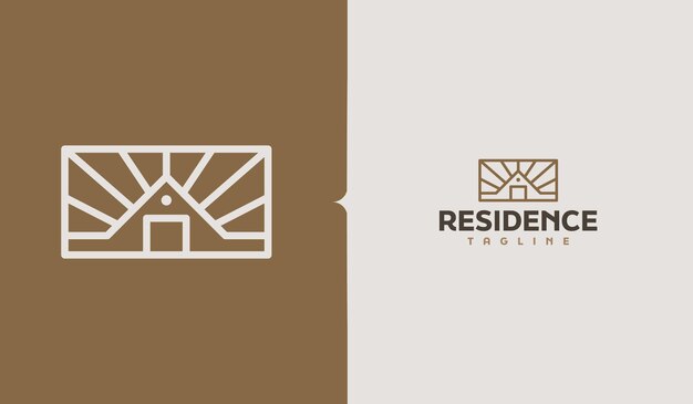 Residence Monoline Logo Template Universal creative premium symbol Vector illustration