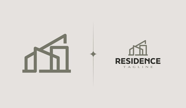 Vector residence monoline logo template universal creative premium symbol vector illustration