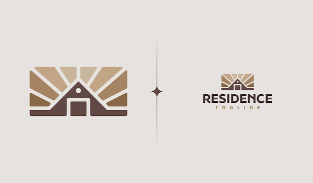 Residence Monoline Logo Template Universeel creatief premium symbool Vector illustratie