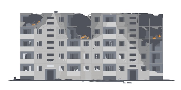 residential building destroyed after bombing due to russian aggression in ukraine