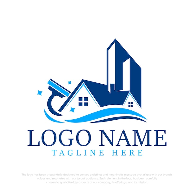 Residential cleaning logo vector template logo