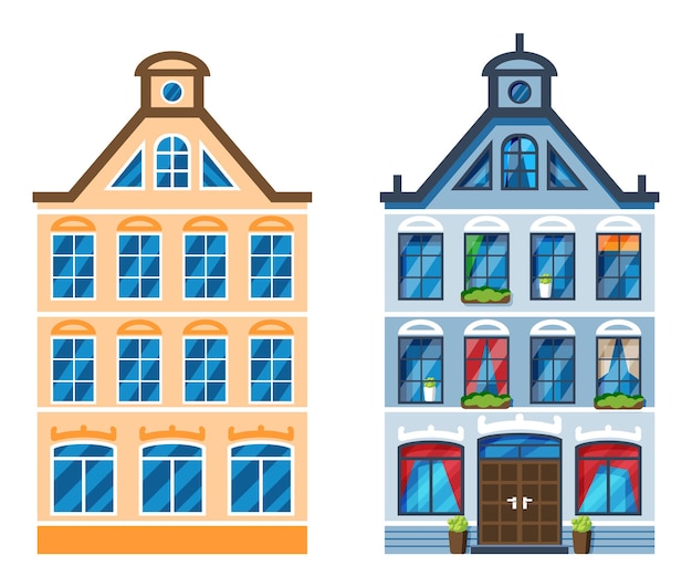 Residential house icon in dutch style