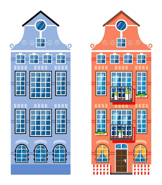 Vettore icona di casa residenziale in stile olandese