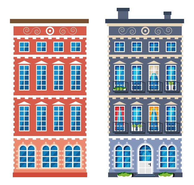 Vector residential house icon in dutch style