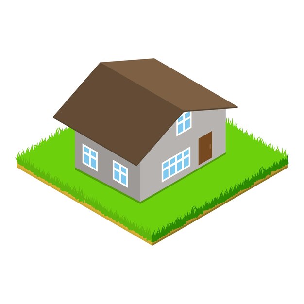 Vector residential house icon isometric illustration of residential house vector icon for web