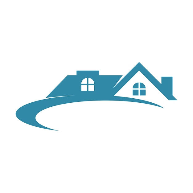 Residential roof design icon logo