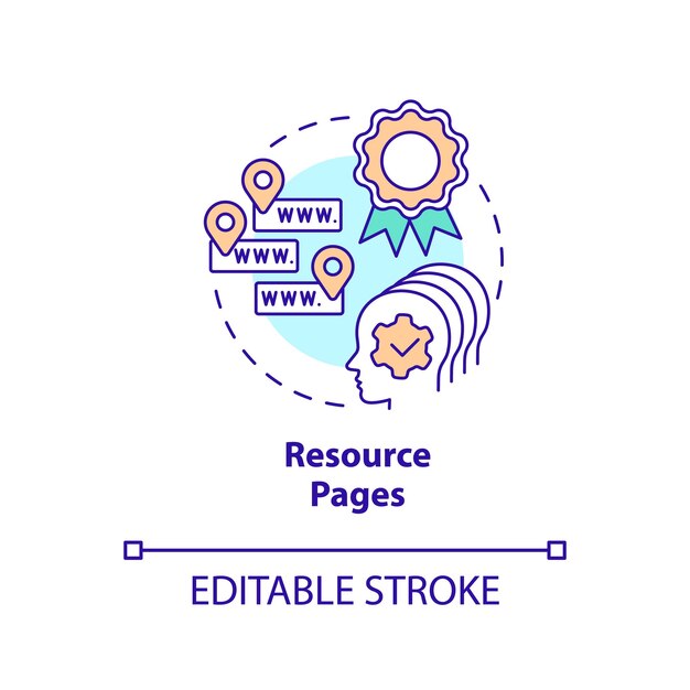 Icona del concetto di pagine delle risorse