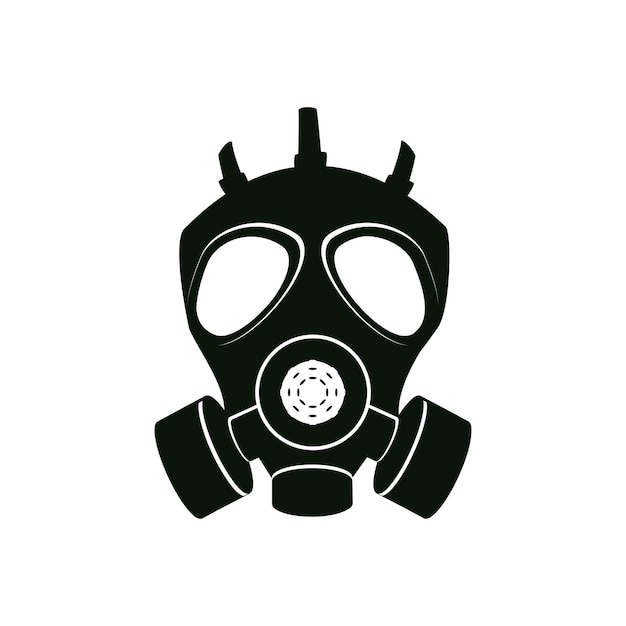 Respirator gas mask or chemical protection mask Simple icon of safety and rescue in air pollution epidemic fire