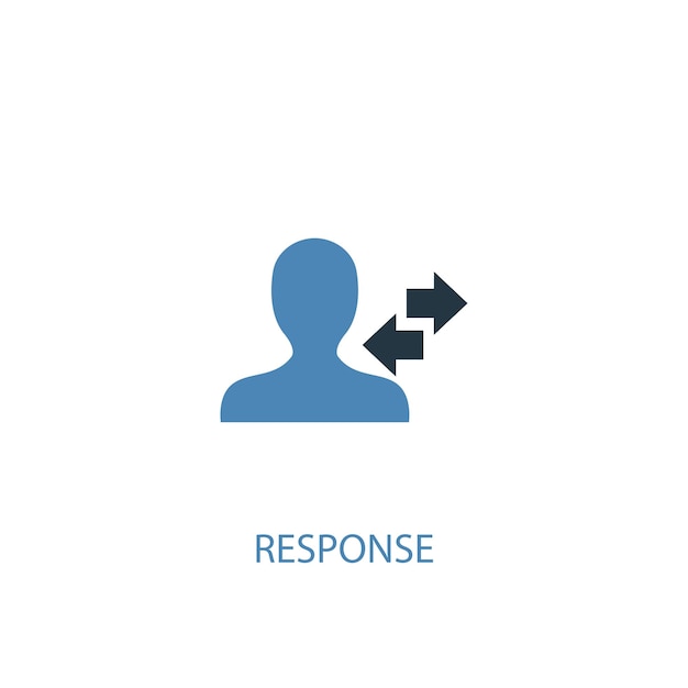 Response concept 2 colored icon. simple blue element illustration. response concept symbol design. can be used for web and mobile ui/ux