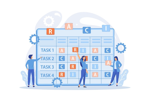 Vector responsibility chart tasks raci matrix responsibility assignment matrix linear responsibility chart