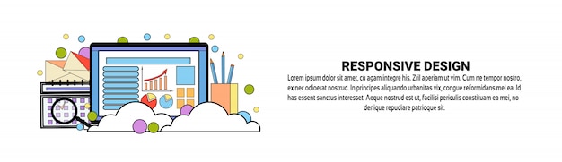 Modello di banner orizzontale responsive design concept