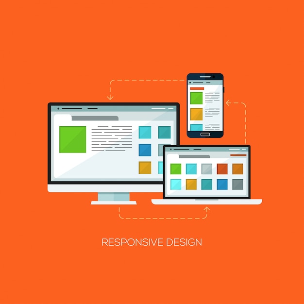 Vector responsive design flat web infographic technology concept