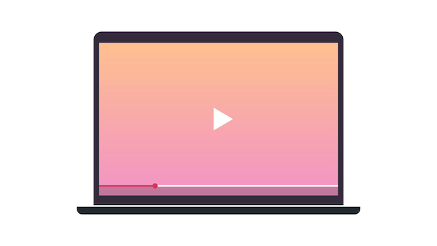 Vector responsive design play button and video interface on smart devices flat vector illustration