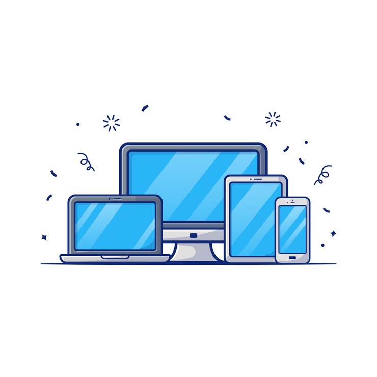 Vector responsive device illustration. technology  isolated concept  . flat cartoon style