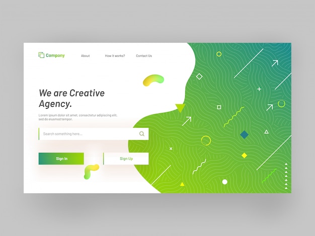 Responsive landing page for website or mobile app