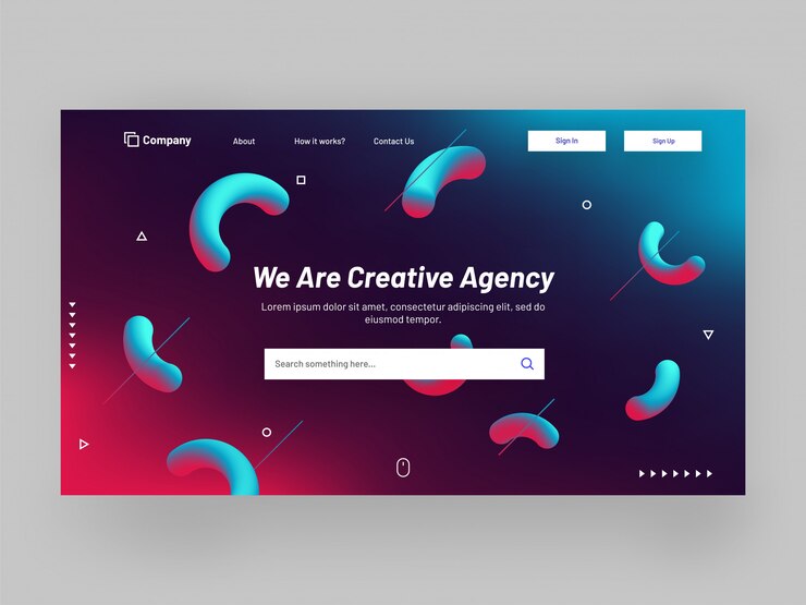 Vector responsive website banner or landing page design 