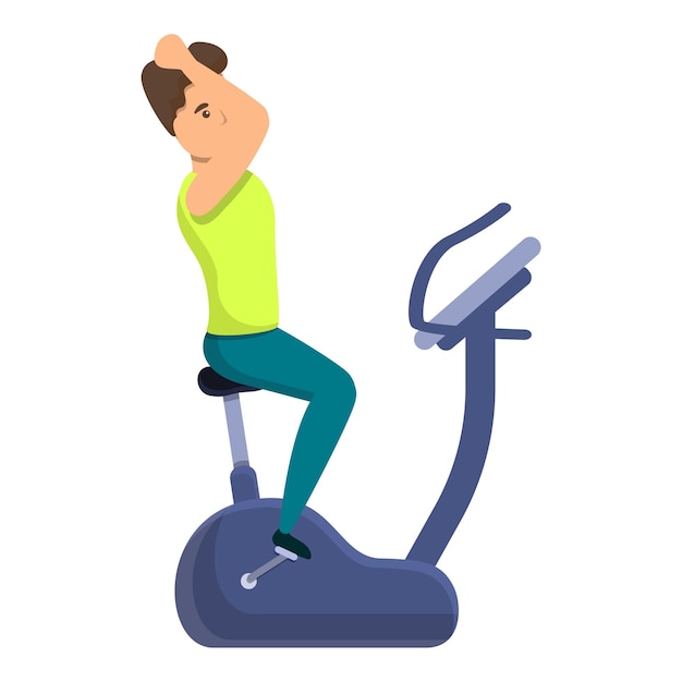 rest man exercise bike icon cartoon of rest man exercise bike vector icon for web design isolated on white background