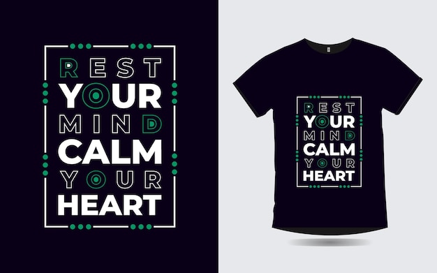 rest your mind calm your heart  positive quotes poster and t shirt design