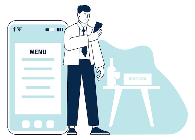 Restaraunt app on smartphone Table reservation service