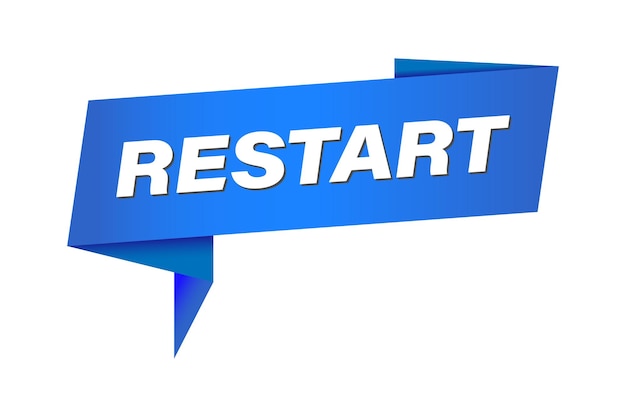 Restart sign Restart label or sticker Restart speech bubble Restart ribbon template Vector