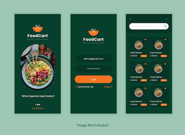 Vector restaurant app logpagina ui-ontwerpsjabloon