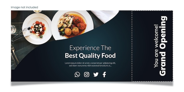 Vector restaurant banner ticket ontwerp