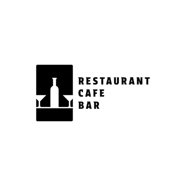 レストラン バー アルコール 飲み物 カフェ ロゴ デザイン コンセプト アイデア