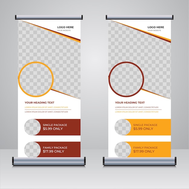 Restaurant bedrijf roll-up banner ontwerpsjabloon