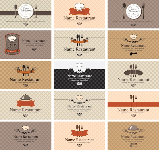 restaurant business card set