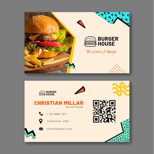 Vector restaurant business card template design