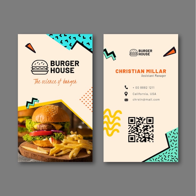 Vector restaurant business card template design