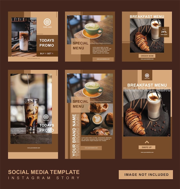 Restaurant cafe an coffee shop menu social media template