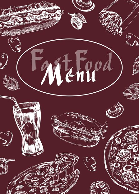Вектор Меню ресторана кафе быстрого питания, дизайн шаблона. флаер о еде. вектор шаблона.