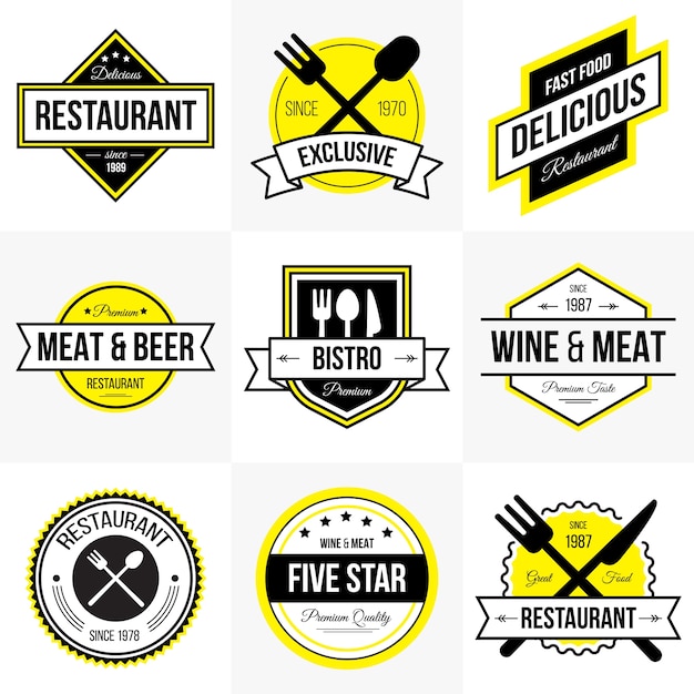 Restaurant and cafe logo collection