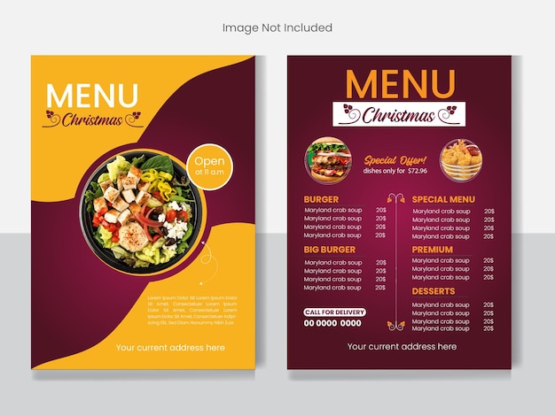 Restaurant café menu sjabloon ontwerp Food flyer