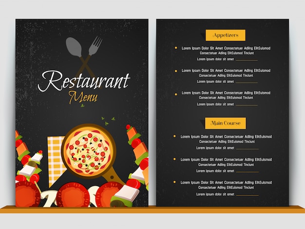 Restaurant cafe menu